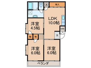 石津パノラマハイツＡ棟（203）の物件間取画像